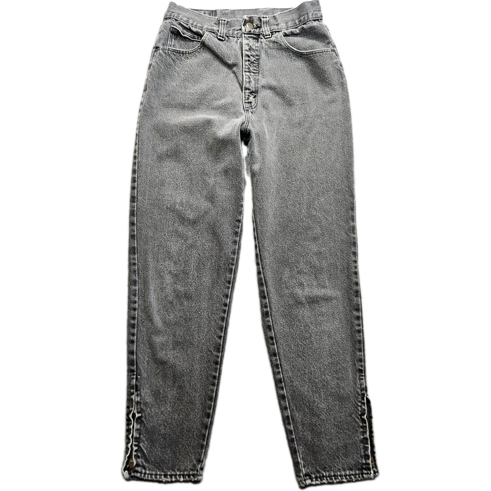 Vtg 80s LS Blues Mom Jeans Women 11 High Rise Taper Denim Zip Ankles Made In USA